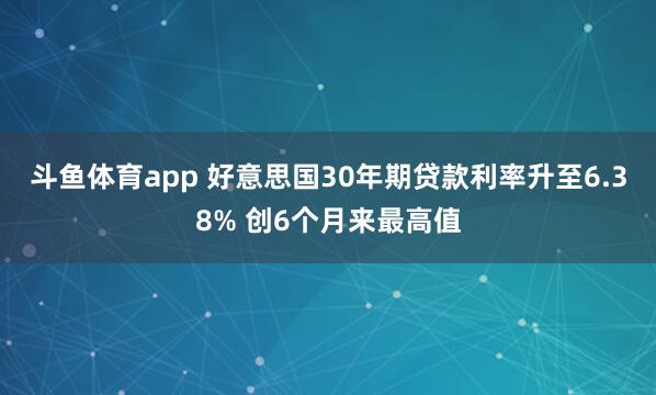 斗鱼体育app 好意思国30年期贷款利率升至6.38% 创6个月来最高值