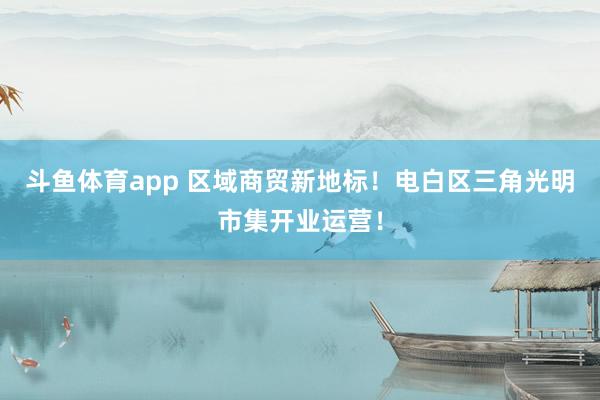 斗鱼体育app 区域商贸新地标！电白区三角光明市集开业运营！