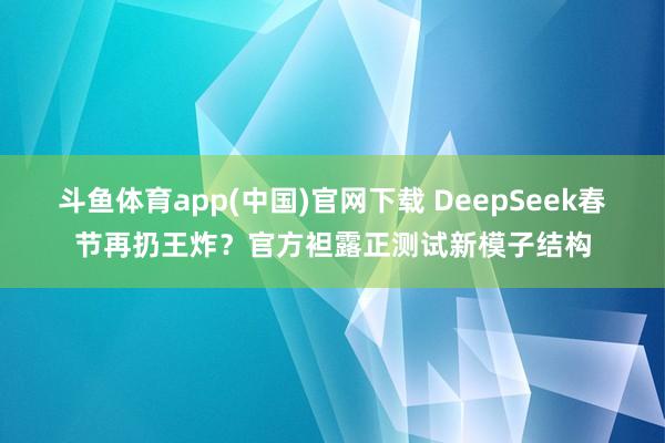 斗鱼体育app(中国)官网下载 DeepSeek春节再扔王炸？官方袒露正测试新模子结构