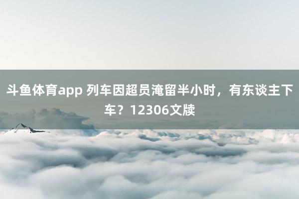 斗鱼体育app 列车因超员淹留半小时，有东谈主下车？12306文牍