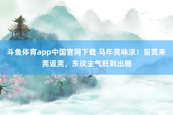 斗鱼体育app中国官网下载 马年莞味浓！留莞来莞返莞，东谈主气旺到出圈