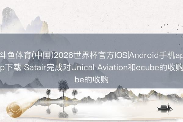 斗鱼体育(中国)2026世界杯官方IOS|Android手机app下载 Satair完成对Unical Aviation和ecube的收购
